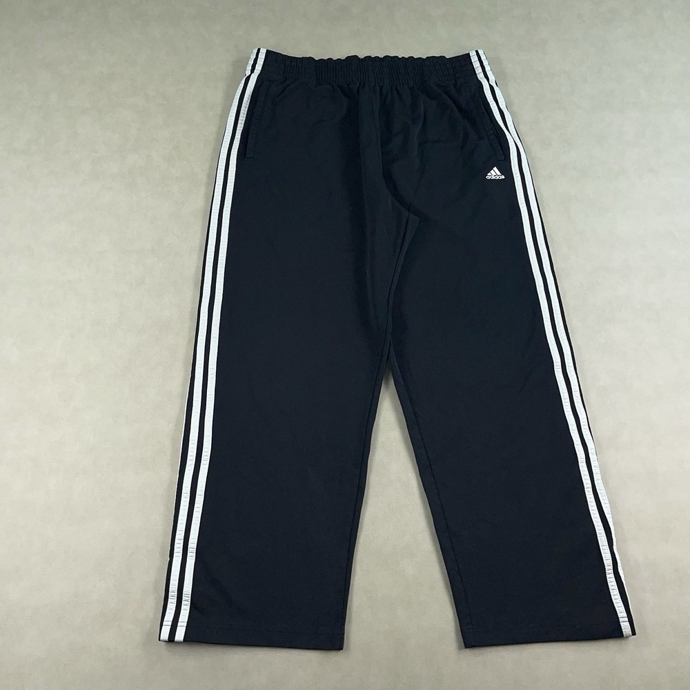 Adidas Tear Away Track Pants Mens Medium Black Vintage Y2K Adibreak Snap Buttons